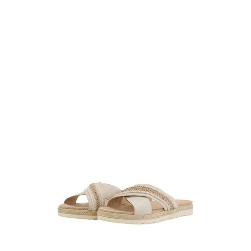 TOM TAILOR Damen Flache Slipper, beige, Uni, Gr. 38