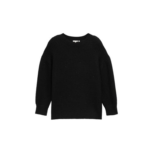 TOM TAILOR Damen Plus Size - Strickpullover mit Pailletten, schwarz, Uni, Gr. 46