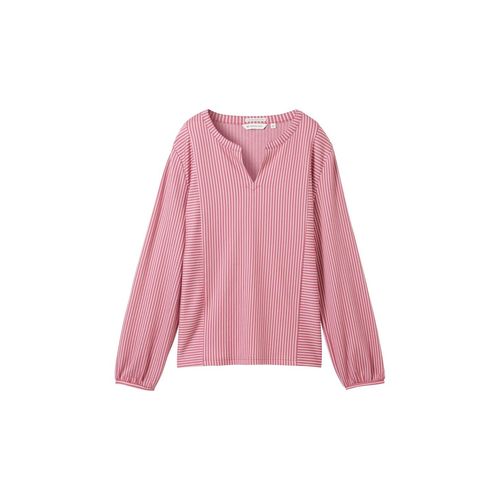 TOM TAILOR Damen Gestreifte Bluse, rosa, Gestreift, Gr. L