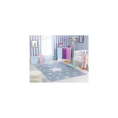 Kinderteppich SURYA "BEED" Teppiche Gr. B: 160cm, 6mm, L: 213cm, blau (himmelblau) Kinder Kids, Sterne