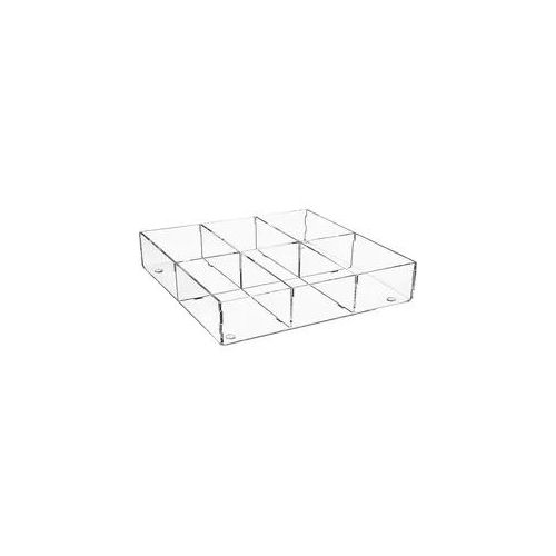 Sortierbox aus Plexiglas transparent, 6 Fächer, 240 x 240 x 50 mm - 93 156 25