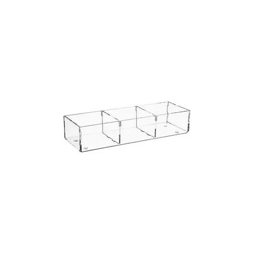 Sortierbox aus Plexiglas transparent, 3 Fächer, 240 x 80 x 50 mm - 93 156 21