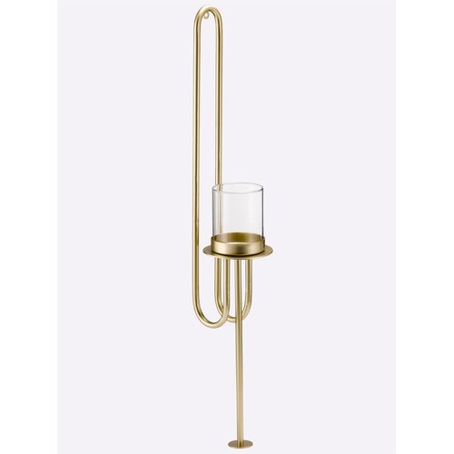 Kerzenhalter HEINE HOME, gold (goldfarben), B:11cm H:70cm T:13,5cm, Kerzenhalter