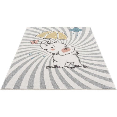 Kinderteppich CARPET CITY "Anime9388" Teppiche Gr. B: 140cm, 11mm, L: 200cm, beige (creme) Kinder Spielteppich Spielteppich, Elefant, Weicher Flor, Pflegeleicht, Kinderzimmer