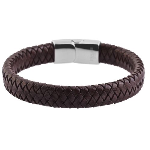 Edelstahlarmband ADELIA´S "Herren Armband aus Edelstahl 22 cm" Armbänder Gr. 22, Edelstahl, braun Herren