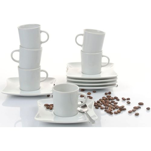 Espressotasse RETSCH ARZBERG "SANDY" Trinkgefäße Gr. Ø 12cm, 120 ml, 12 tlg., weiß Klassisches Espressotassen Set - Made in Germany