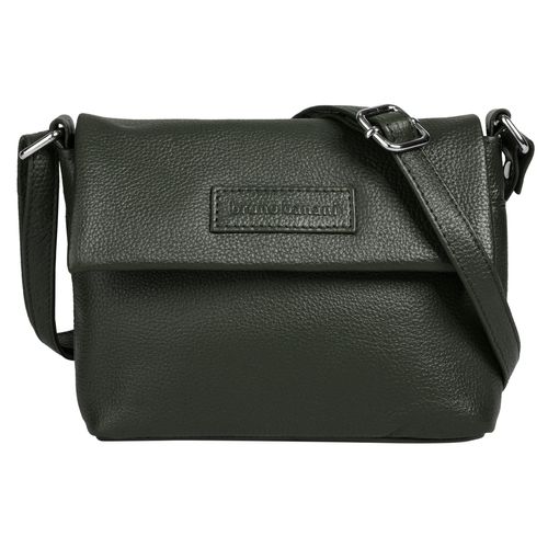 Umhängetasche BRUNO BANANI, Damen, Gr. B/H/T: 19cm x 15cm x 5cm onesize, grün (oliv), Leder, unifarben, leicht glänzend, Taschen, echt Leder