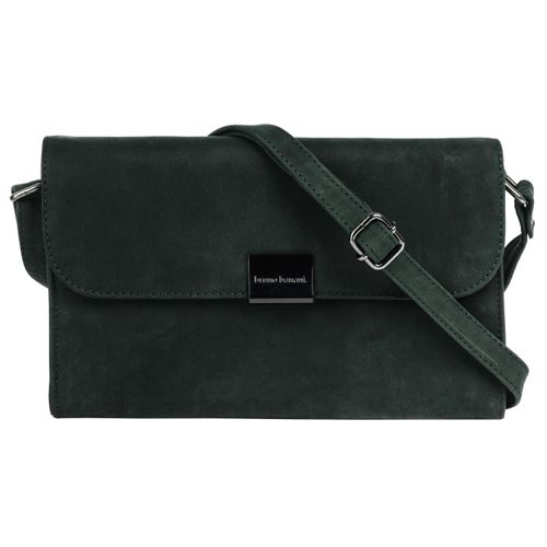 Umhängetasche BRUNO BANANI, Damen, Gr. B/H/T: 25cm x 15cm x 3cm onesize, grün, Leder, unifarben, leicht glänzend, Taschen, echt Leder