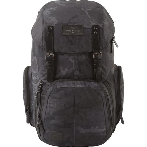 Laptoprucksack NITRO "Weekender", Gr. B/H/T: 30cm x 55cm x 23cm, grau (forged camo), Nylon, Polyester, Rucksäcke, Reiserucksack mit Laptopfach, Schulrucksack, Wanderrucksack