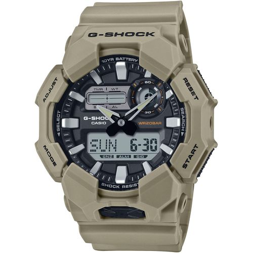 Chronograph CASIO G-SHOCK Armbanduhren beige Herren Quarzuhr, Armbanduhr, Herrenuhr, digital,Resinband,20 bar Wasserdichte