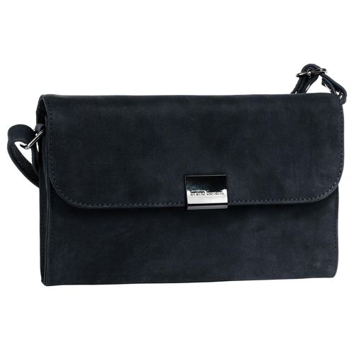 Umhängetasche BRUNO BANANI, Damen, Gr. B/H/T: 25cm x 15cm x 3cm onesize, blau, Leder, unifarben, leicht glänzend, Taschen, echt Leder