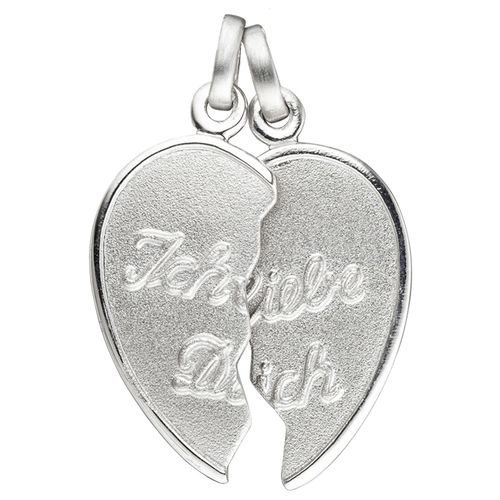 Puzzle-Anhänger JOBO "Partneranhänger Ich Liebe Dich" Schmuckanhänger Gr. Silber 925 (Sterlingsilber), silberfarben (silber 925) 925 Silber