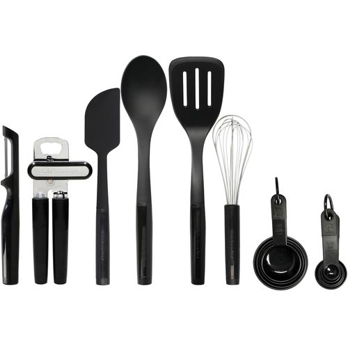 Küchenorganizer-Set KITCHENAID Küchenhelfer-Sets schwarz Starter-Set für den täglichen Gebrauch, Nylon, hitzebeständig