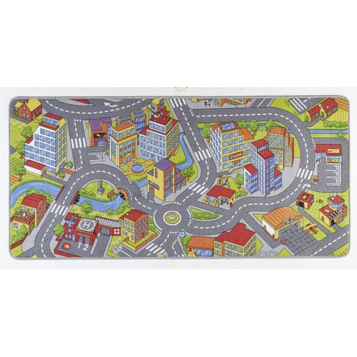 Kinderteppich HANSE HOME "Smart City" Teppiche Gr. B: 90cm, 0,65mm, L: 200cm, bunt (grau/mehrfarbig) Kinder Kurzflor, Kinderteppich, Rutschfest, Spielteppich, Kinderzimmer