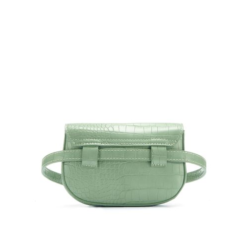 Bauchtasche LASCANA Gr. B/H/T: 17cm x 12cm x 3cm, grün Damen Taschen in Kroko-Optik, CrossBody,Gürteltasche,Brusttasche, Hüfttasche VEGAN