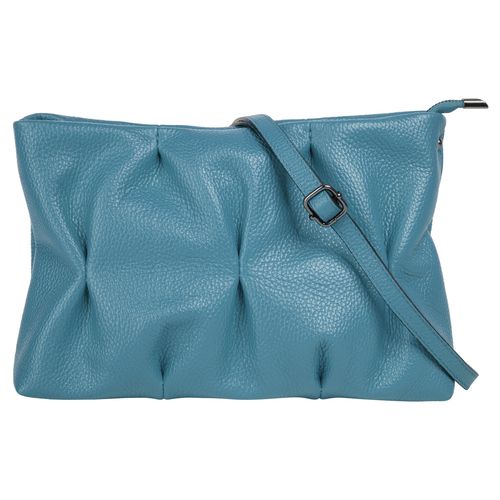 Umhängetasche CLUTY Gr. B/H/T: 24cm x 20cm x 5cm onesize, blau Damen Taschen echt Leder, Made in Italy