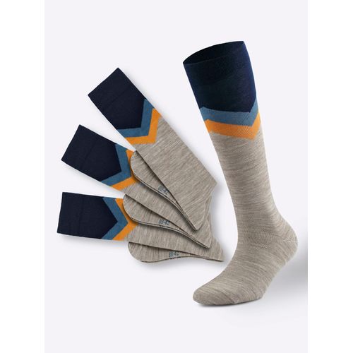 Socken WÄSCHEPUR Gr. 1/39, beige (elfenbein, gemustert) Herren Socken