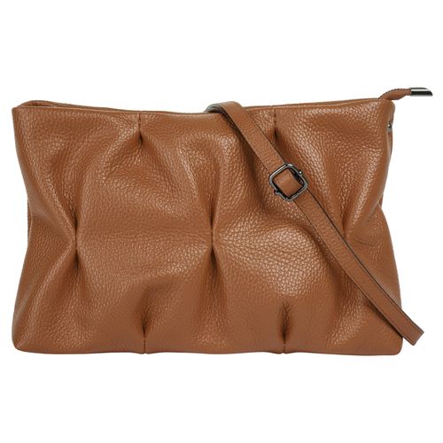 Umhängetasche CLUTY Gr. B/H/T: 24cm x 20cm x 5cm onesize, braun (cognac) Damen Taschen echt Leder, Made in Italy