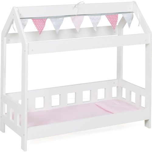 Puppenbett CHIC2000 "Stars Grey" Puppenmöbel grau (stars grau) Kinder mit Bettdecke und Kopfkissen