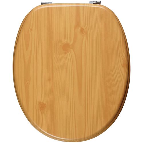 WC-Sitz ADOB WC-Sitze beige (kieferfarben) äußerst stabil, Messing verchromte Scharniere