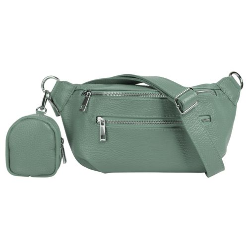 Gürteltasche SAMANTHA LOOK Gr. B/H/T: 27cm x 16cm x 5cm onesize, grün (mint) Damen Taschen echt Leder, Made in Italy