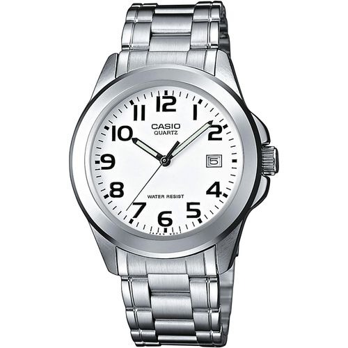 Quarzuhr CASIO TIMELESS COLLECTION Armbanduhren silberfarben (edelstahlfarben) Damen Armbanduhr, Herrenuhr, Damenuhr, analog, Datum, Neo-Display