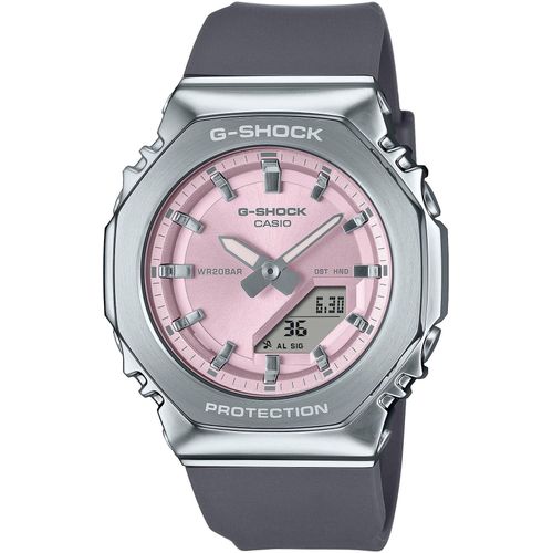 Chronograph CASIO G-SHOCK Armbanduhren grau, rosa, grau Herren Quarzuhr, Armbanduhr, Damenuhr, Herrenuhr, Stoppfunktion, Resinband