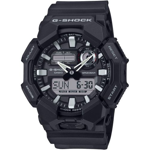 Chronograph CASIO G-SHOCK Armbanduhren schwarz Herren Quarzuhr, Armbanduhr, Herrenuhr, digital,Resinband,20 bar Wasserdichte