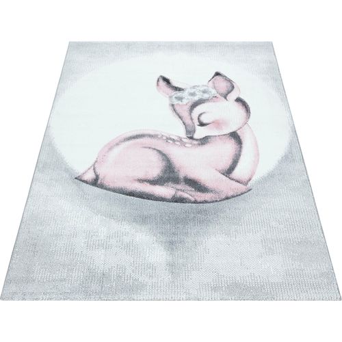 Kinderteppich AYYILDIZ TEPPICHE "Bambi 850" Teppiche Gr. B: 160cm, 11mm, L: 230cm, pink Kinder Rehkitz Motiv, Kurzflor