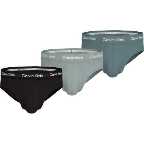 Hipster CALVIN KLEIN UNDERWEAR Gr. M (50), bunt (schwarz, shade, slate turquoise), Herren, Jersey, Obermaterial: 95% Baumwolle, 5% Elasthan, Unterhosen, mit farbigem Webbund