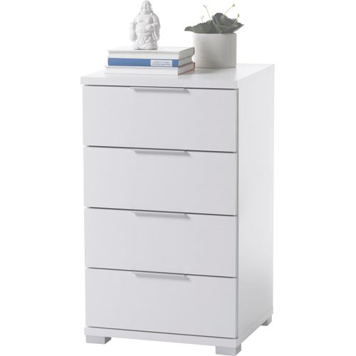Nachtkommode SCHLAFKONTOR, weiß, B:46cm H:79cm T:42cm, Holzwerkstoff, Sideboards, mit 4 Schubkästen