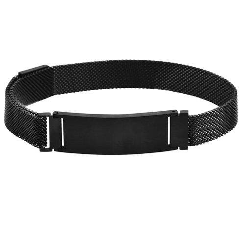 Edelstahlarmband ADELIA´S "Damen Armband aus Edelstahl 27,5 cm" Armbänder Gr. 27,5, Edelstahl, schwarz Damen