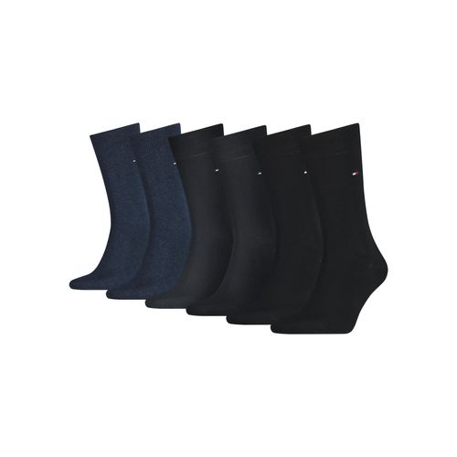 Socken TOMMY HILFIGER Gr. 47-49, bunt (schwarz, schwarzgrau, navy) Herren Socken mit gekämmter Baumwolle