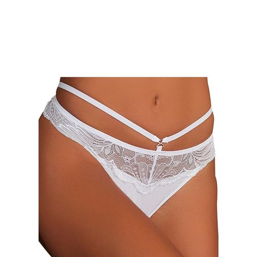 String LASCANA Gr. 44/46, weiß Damen Unterhosen mit verführerischer Bänder-Optik