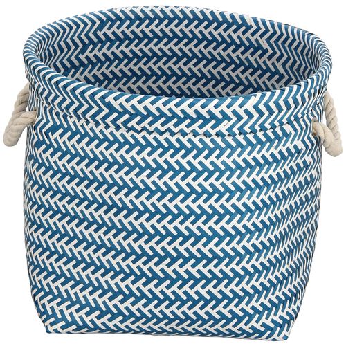 Wäschekorb MSV, blau (blau, weiß), B:35cm H:30cm T:35cm, Polypropylen, Wäschesammler, 35 x 35 x 45 cm