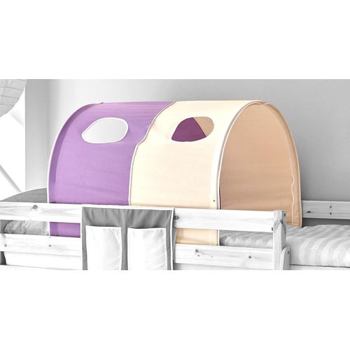 Betttunnel TICAA Spieltunnel Gr. B/H/L: 89cm x 75cm x 100cm, lila (beige-h-lila)