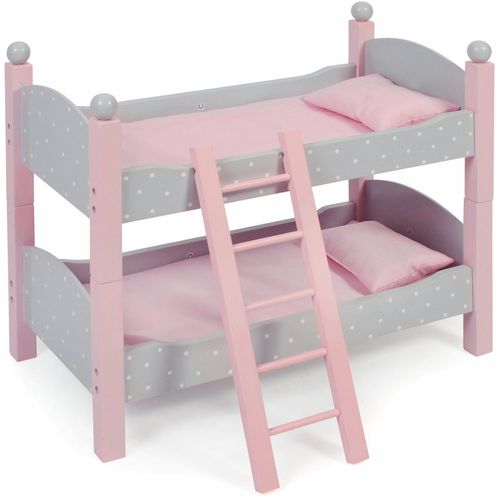 Puppenbett CHIC2000 "Puntos Grey" Puppenmöbel grau (puntos grau) Kinder auch als zwei Einzelbetten verwendbar