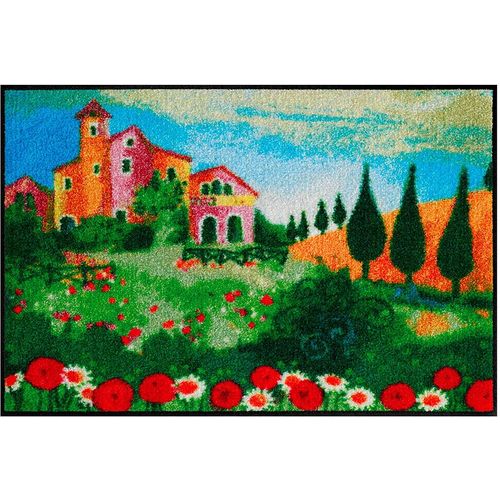 Fußmatte SALONLOEWE, bunt (grün, bunt), B:50cm H:7mm L:75cm, Polyamid, Polyamid, Teppiche