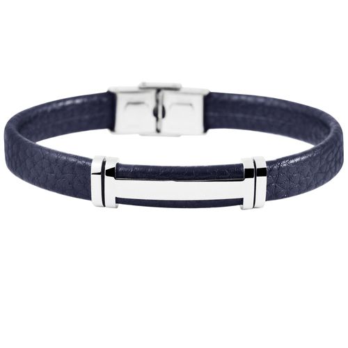 Edelstahlarmband ADELIA´S "Herren Armband aus Edelstahl 22,5 cm" Armbänder Gr. 22,5, Edelstahl, blau Herren