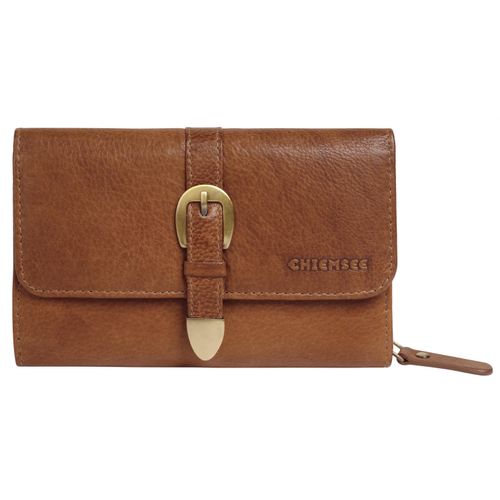 Geldbörse CHIEMSEE, braun (cognac), Leder, unifarben, leicht glänzend, casual, Kleinlederwaren, echt Leder