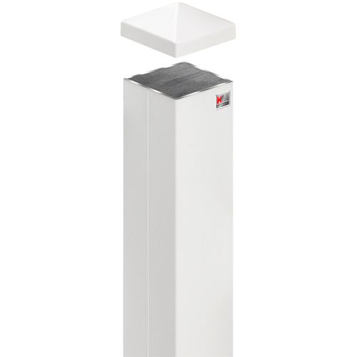 Zaunpfosten KM ZAUN, weiß, B:7cm H:130cm T:7cm, Aluminium, Zaunpfosten, BxTxH: 7x7x130 cm