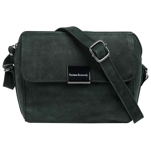 Umhängetasche BRUNO BANANI, Damen, Gr. B/H/T: 17cm x 15cm x 4cm onesize, grün, Leder, unifarben, Taschen, echt Leder