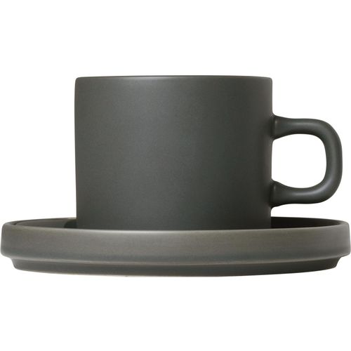 Tasse BLOMUS "PILAR" Trinkgefäße Gr. Ø 8cm x 7cm 200 ml, grau (dunkelgrau) Kaffeetasse Teetasse Trinkgefäße für Kaffee, 4-teilig