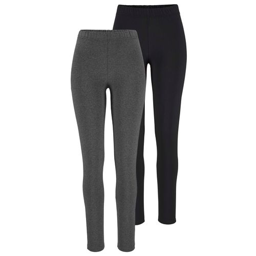 Leggings BOYSEN'S, Damen, Gr. 48, N-Gr, grau (grau, melange, schwarz), Jersey, Obermaterial: 95% Baumwolle, 5% Elasthan. Graumeliert (Obermaterial): 57% Baumwolle, 38% Polyester, 5% Elasthan, unifarben, meliert, Basic, sehr figurbetont knöchellang, Hosen, mit Baumwolle NEUE FARBE