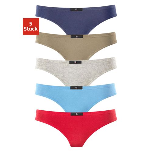 String H.I.S, Damen, Gr. 42, bunt (rot, marine, blau, khaki, grau, meliert), Obermaterial: 95% Baumwolle, 5% Elasthan, unifarben, körpernah, Unterhosen, aus elastischer Baumwoll-Qualität