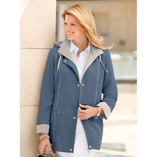 Funktionsjacke CLASSIC, Damen, Gr. 38, blau (taubenblau), 90% Polyester, 10% Polyamid, unifarben, gemustert, mehrfarbig, figurumspielend, Langarm, Jacken