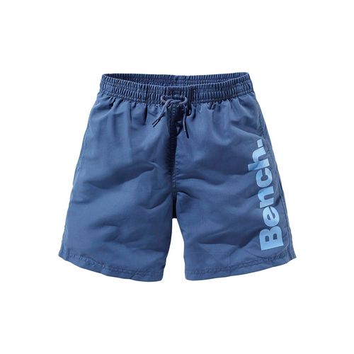 Badeshorts BENCH., Kinder, Gr. 158/164, N-Gr, blau, Microfaser, Polyester, unifarben, Badehosen, mit trendigem Logoschriftzug