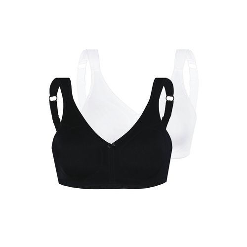 Sport-BH SASSA Gr. 80, Cup B, schwarz-weiß (weiß, schwarz) Damen BHs Funktioneller Soft-BH ohne Bügel