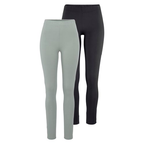 Leggings BOYSEN'S, Damen, Gr. 48, N-Gr, grün (schwarz, salbei), Jersey, Obermaterial: 95% Baumwolle, 5% Elasthan, unifarben, Basic, sehr figurbetont knöchellang, Hosen, mit Baumwolle NEUE FARBE