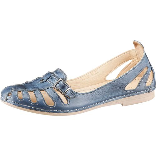 Slipper GEMINI, Damen, Gr. 38, blau (jeansblau), Glattleder, sportlich, Schuhe